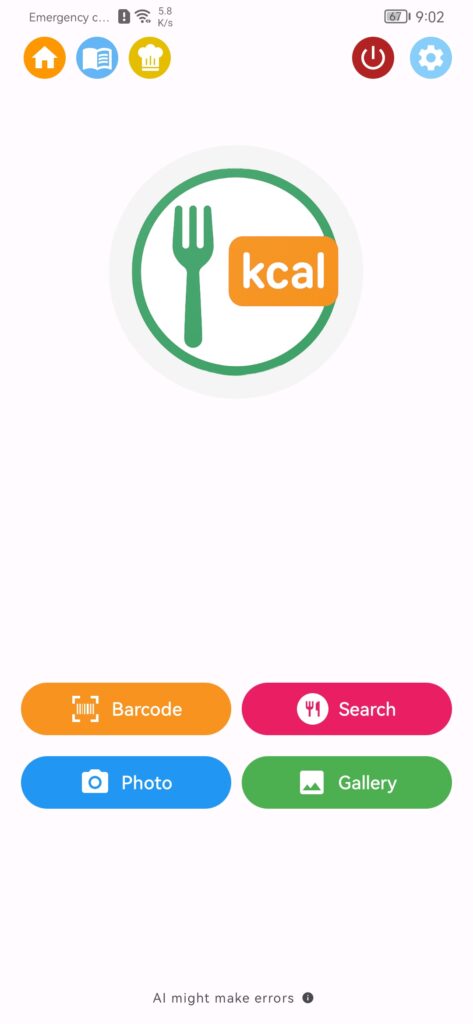 home page calorias ai android calorie counter home